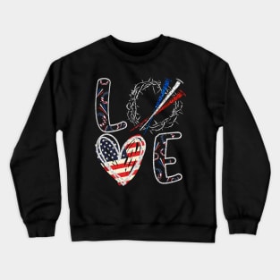 Love Jesus American Flag 4th Of July Crewneck Sweatshirt